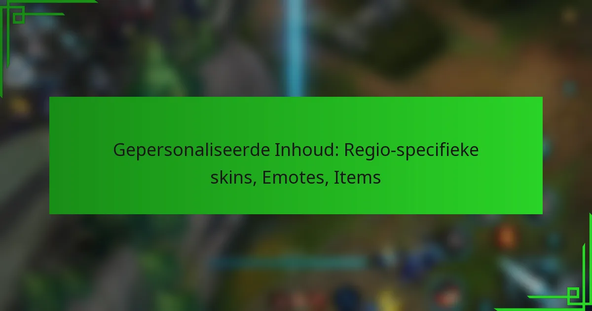 Gepersonaliseerde Inhoud: Regio-specifieke skins, Emotes, Items