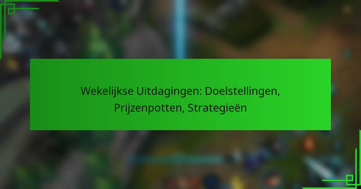 Wekelijkse Uitdagingen: Doelstellingen, Prijzenpotten, Strategieën